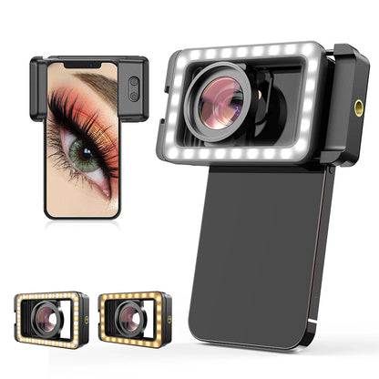 APEXEL 4K HD 15X Macro Lens Kit with LED Fill Light for iPhone, Samsung & All Smartphones