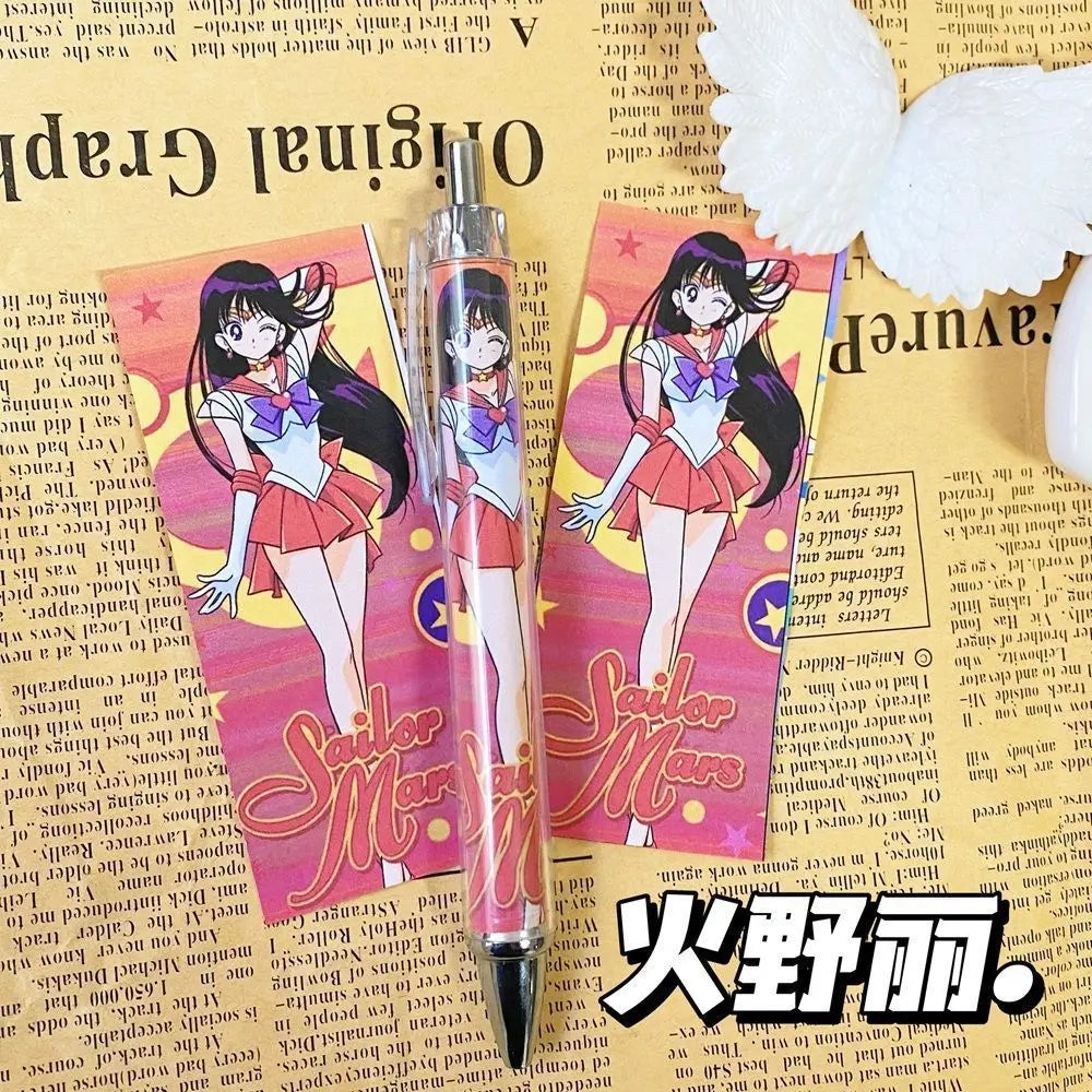 4PCS Sailor Moon Usagi 0.5mm Ballpoint Pens – Anime Writing Pens for Kids & Office Gifts