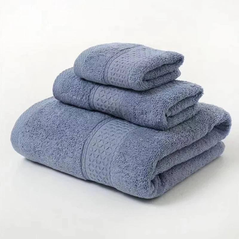 3pcs Luxurious Cotton Towel Set – Ultra Soft, Highly Absorbent Bath, Hand & Washcloth Towels for Home Bathroom
