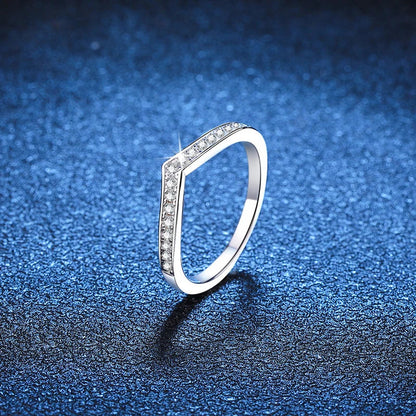 100% Pass Diamond Tester Pen & Moissanite Ring – Matching 925 Sterling Silver Wedding Band for Women
