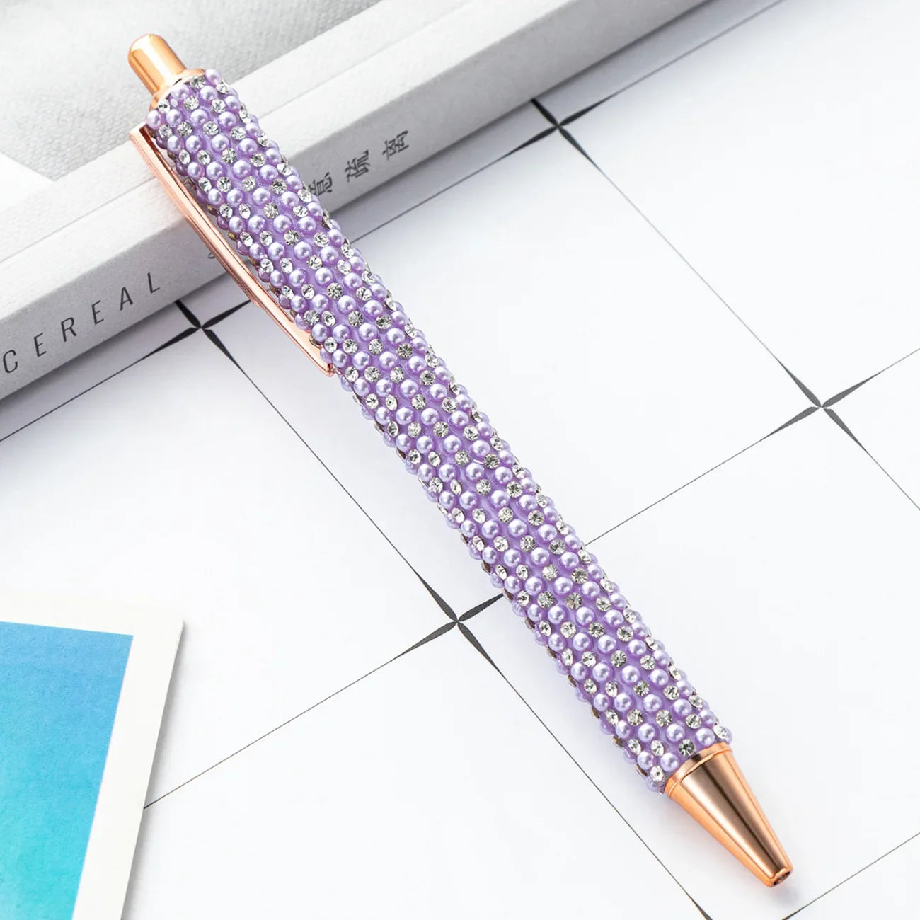 Lytwtw Pearl Rhinestone Ballpoint Pen – Luxury Rose Gold Metal Pen for Wedding, School & Office Supplies