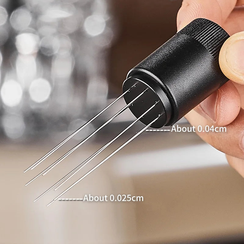 WDT Espresso Coffee Stirrer Tool with 8 Needles & Magnetic Stand – Barista Coffee Distribution Tool