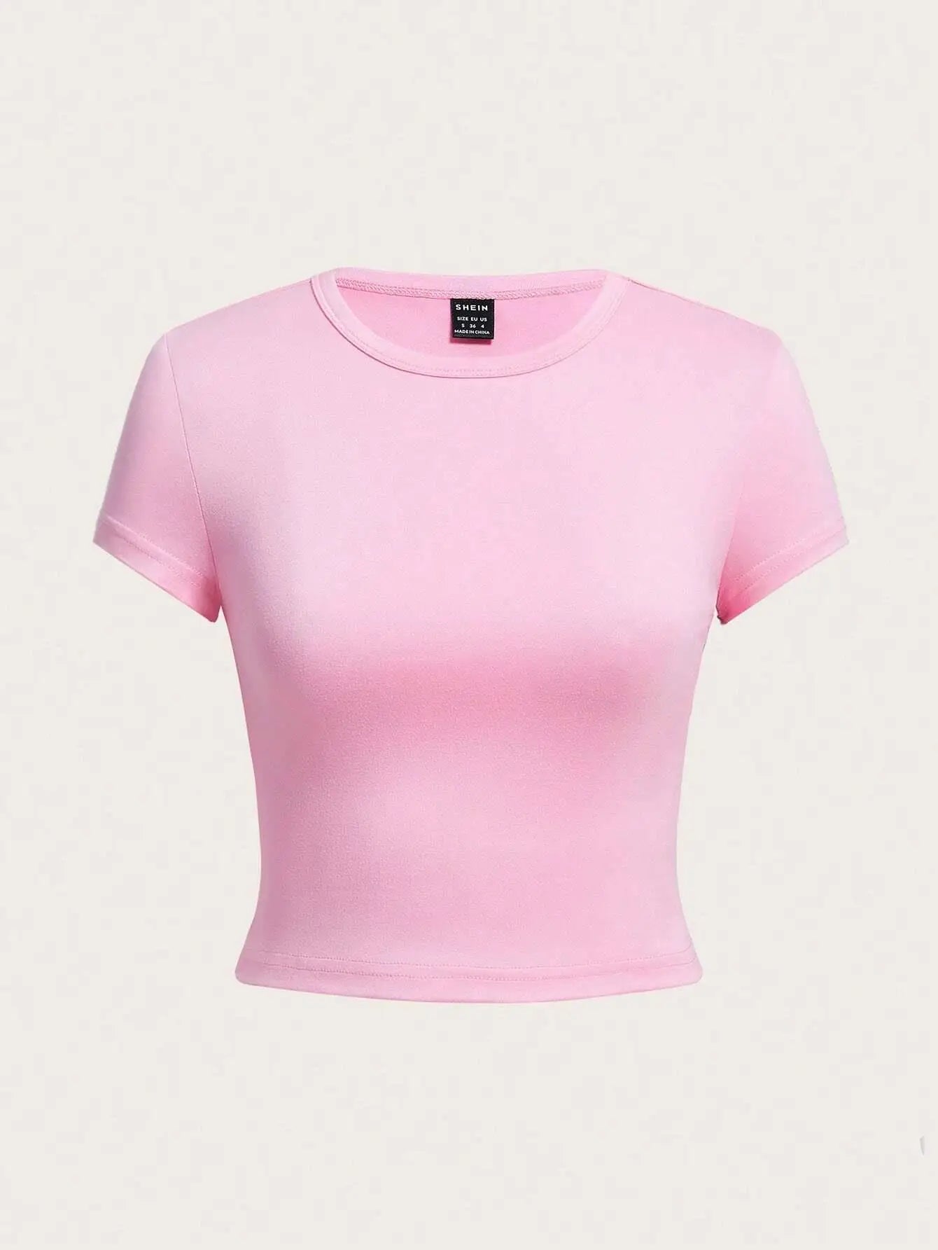 Y2K Women’s Solid Cotton Crop Top – Short Sleeve, High-Elastic O-Neck T-Shirt for Summer Streetwear & Sporty Fashion