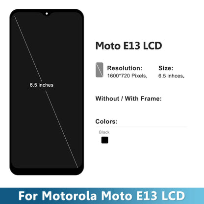 6.5" Motorola Moto E13 LCD Display Touch Screen Digitizer Assembly Replacement Parts