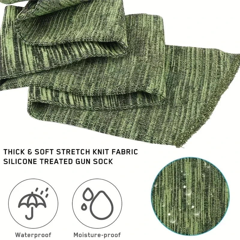 Silicone Treated Rifle Gun Sock Sleeve – Polyester Protective Storage Cover Bag for Hunting Rifles & Fishing Rods