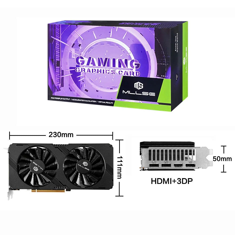 MLLSE AMD RX 5700 XT 8GB Graphics Card – GDDR6, 256Bit, PCI-E 4.0×16, 6+8Pin Radeon GPU for Gaming Video Card