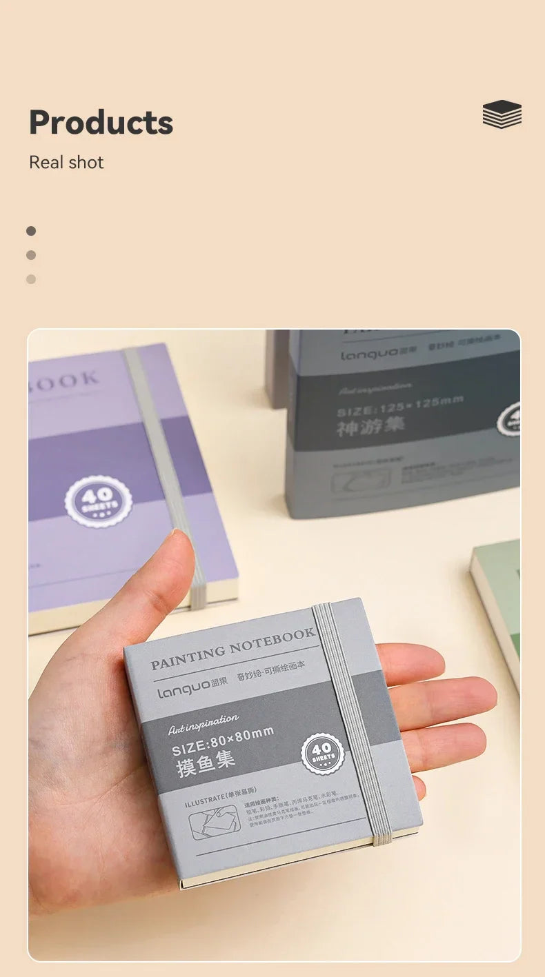 Mini Tearable Sketchbook 250gsm – 40-Sheet Drawing Notebook for Watercolor, Acrylic, Marker, Oil & Gouache