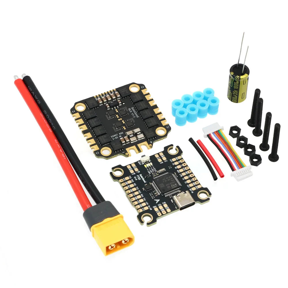 SoloGood F722 Flight Controller & BLHELI_S 60A 4-in-1 ESC Stack – FPV Drone Parts Kit