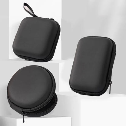 Portable Mini 3C Hard Shell Storage Bag - Artificial Leather Organizer for Earphones, Chargers, Data Cables, and U Disks