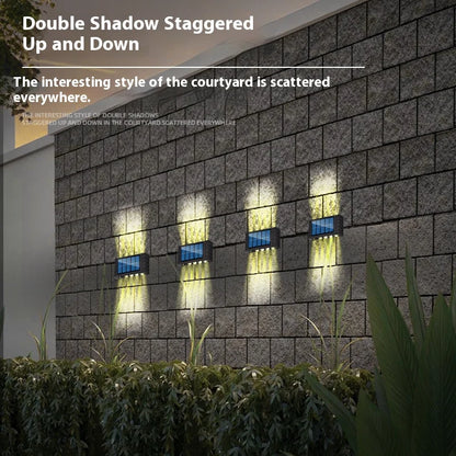 4/6/8/10 LED Solar Wall Lamp - Waterproof Up & Down Outdoor Light for Garden, Yard, Fence & Landscape Decor