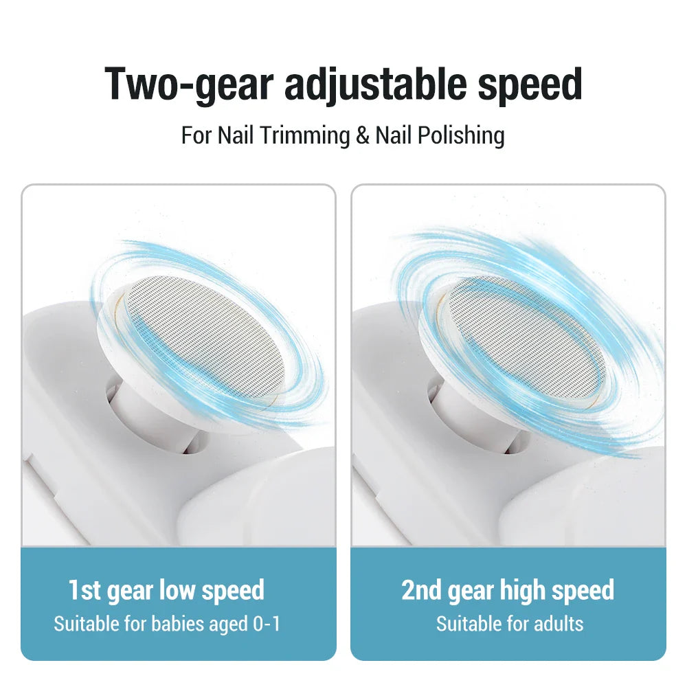 Rechargeable Electric Nail Clipper & Trimmer for Baby and Adult - Grinding, Polishing, and Automatic Manicure with LED Light