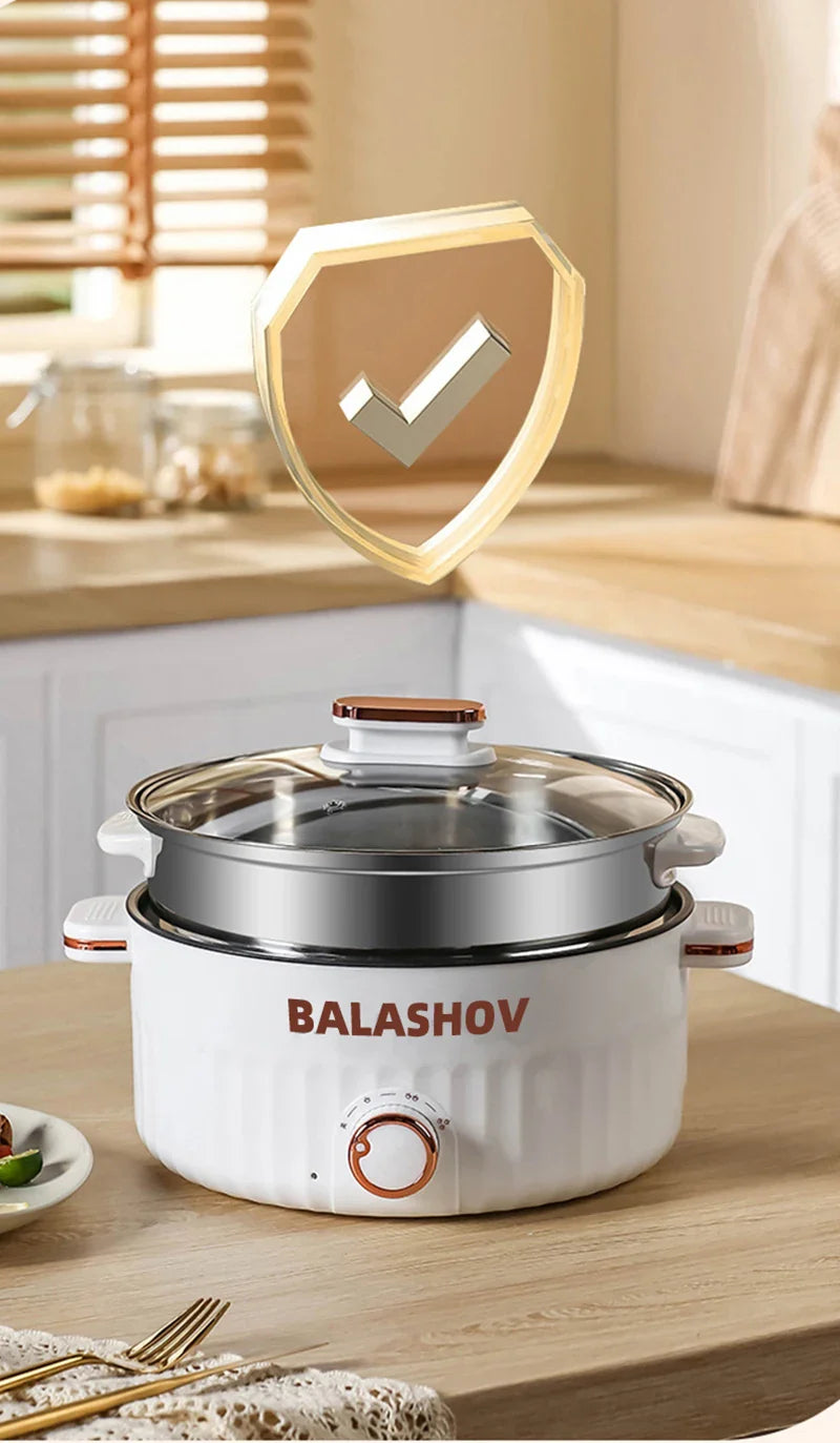 Electric Multi-Cooker Hot Pot – Double Layer Soup & Frying Cooker for Dormitory/Home with EU/US Plug