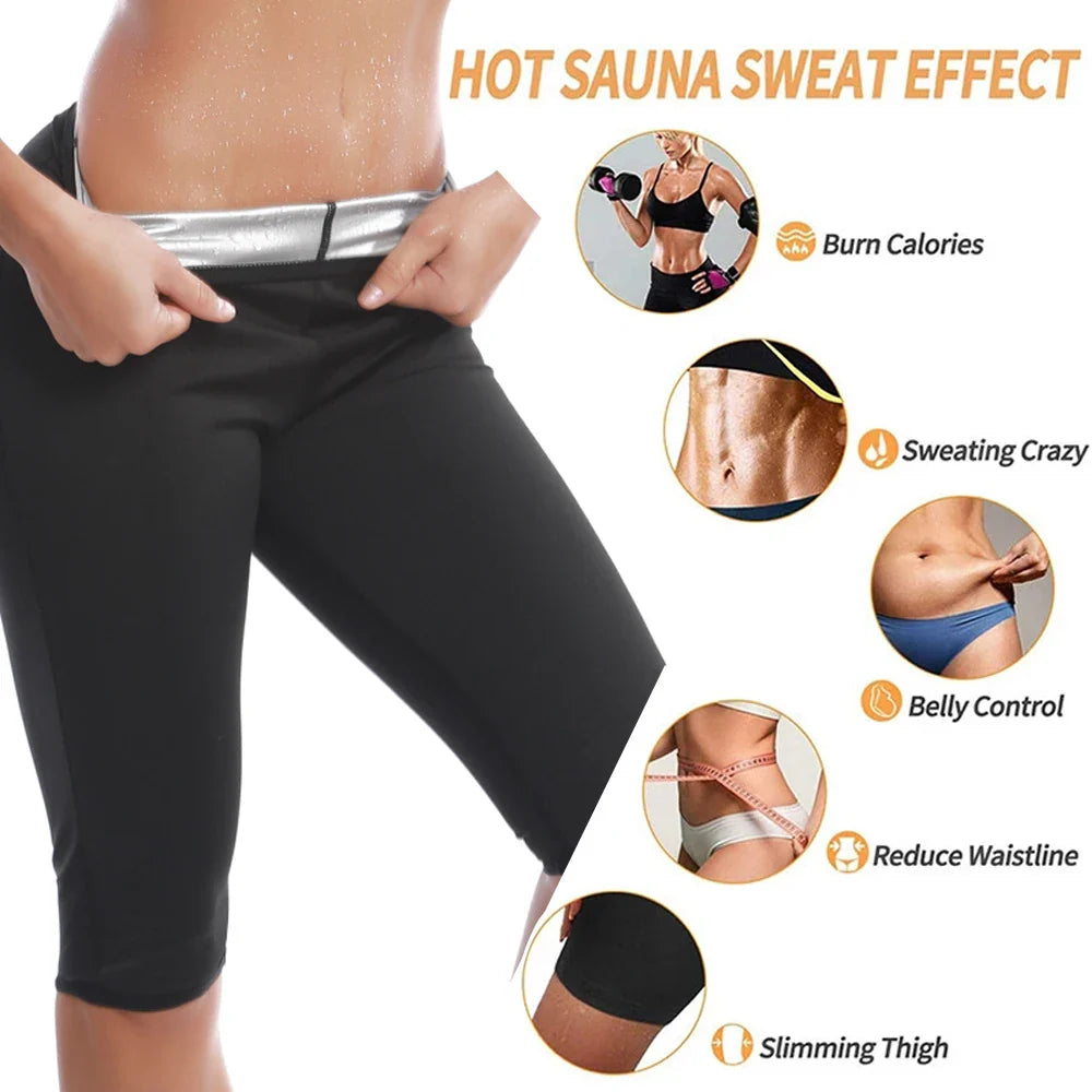 Women’s Sauna Sweat Suit Shorts – Waist Trainer Body Shaper with Pockets for Fitness, Gym & Weight Loss