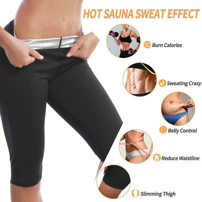 Women’s Sauna Sweat Suit Shorts – Waist Trainer Body Shaper with Pockets for Fitness, Gym & Weight Loss