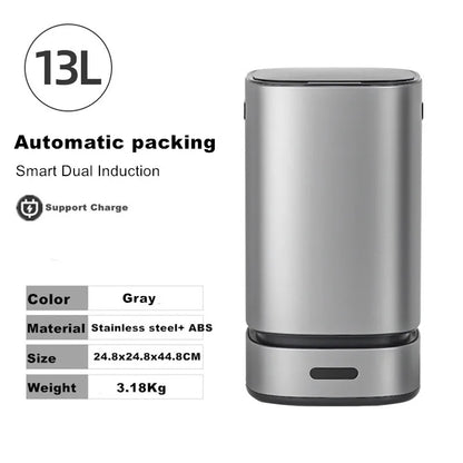 13L Smart Automatic Trash Can — Large Capacity Electric Rubbish Bin for Bathroom, Kitchen & Home
