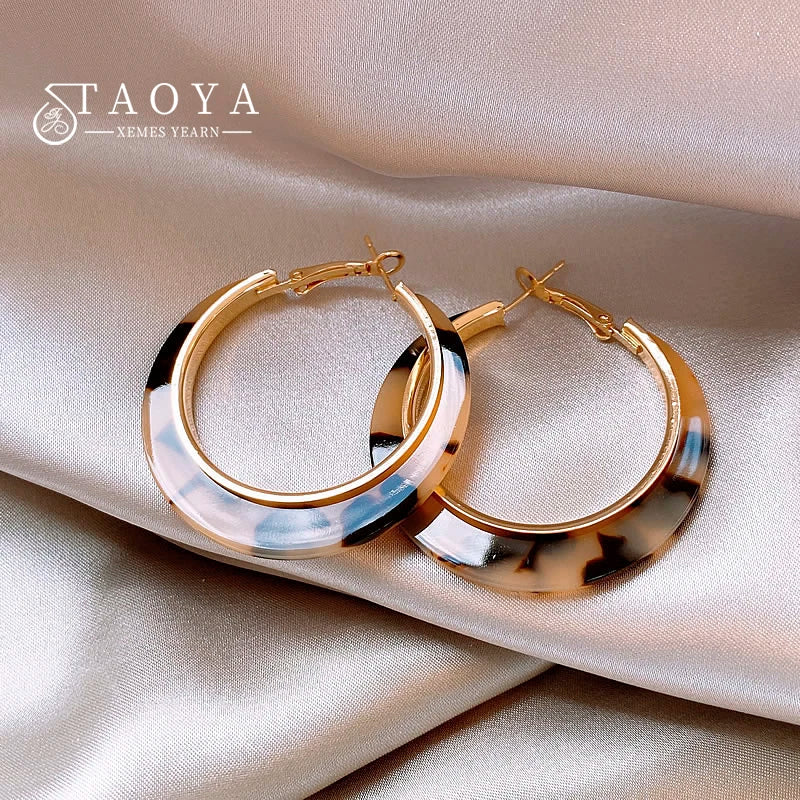 Leopard Print Hoop Earrings for Women – 2024 Trendy Gothic Exaggerated Jewelry