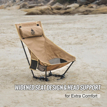 OneTigris Folding Camping Chair – Outdoor High Back Chair for Fishing, Trekking, BBQ, Beach & Gardening