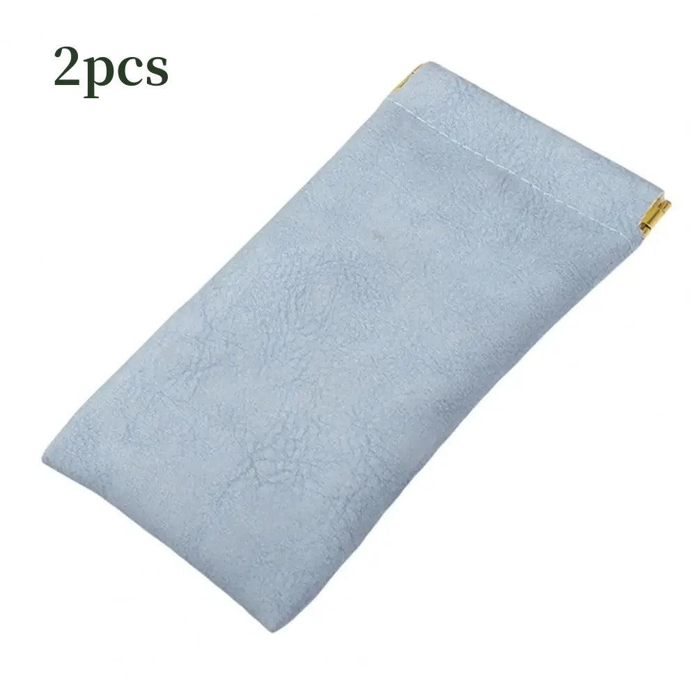 2Pcs PU Leather Automatic Sunglasses Case – Waterproof Hard Protective Glasses Storage Bag for Eyewear Travel Protection