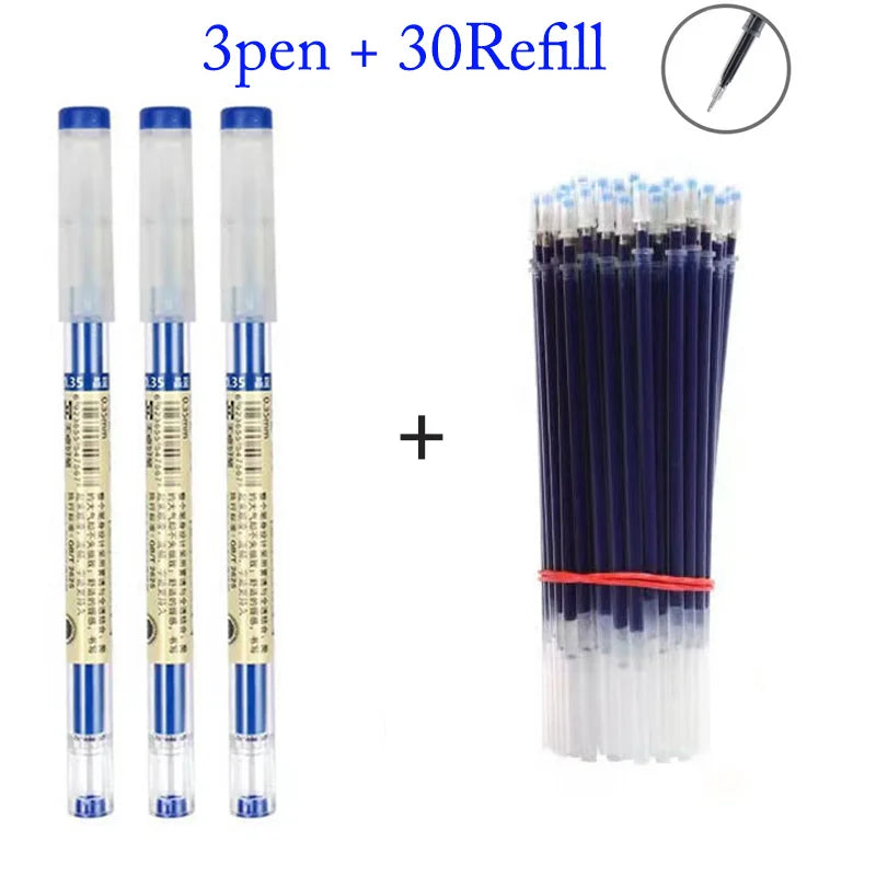 Fine Point Gel Pen - 0.35mm Black Blue Red Ink Ballpoint Pen for School & Office Writing