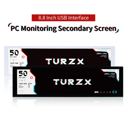 8.8 Inch IPS Type C Secondary Screen – USB-C Interface CPU, GPU, RAM Display, No Need for AIDA64 Monitoring