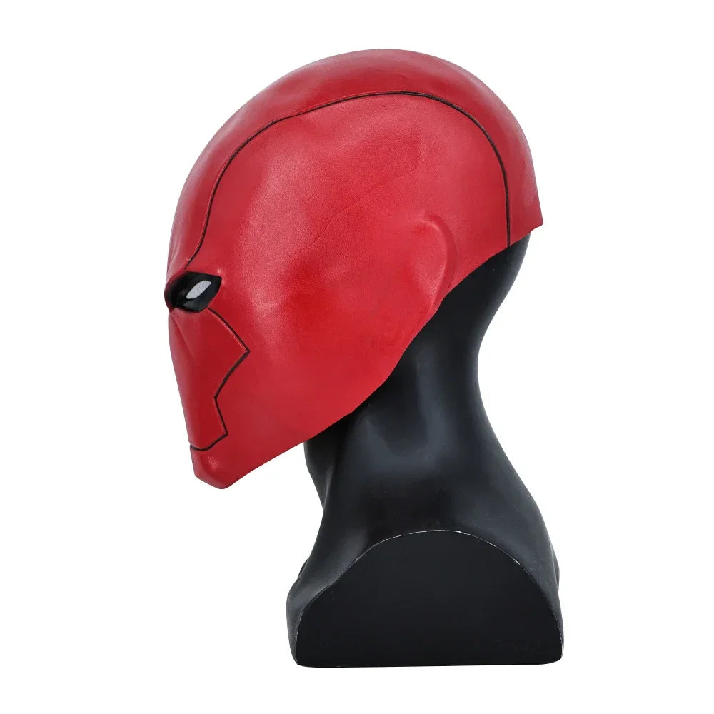 Red Hood Superhero Cosplay Mask — Latex Helmet for Adults, Halloween, Carnival & Masquerade Costume Prop