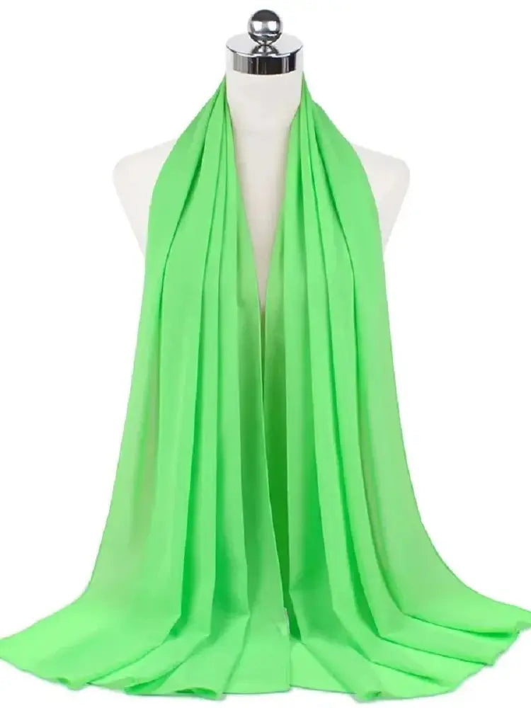 Women’s Solid Chiffon Instant Hijab – Ready-to-Wear Islamic Scarf, Muslim Shawl & Arab Head Wrap
