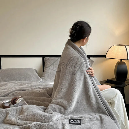 Grade A Half-Side Fleece Blanket — Soft Fluffy Autumn & Winter Throw for Sofa, Napping, and Warm Shawl