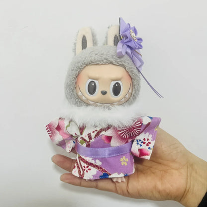 17cm Labubu V1-V3 Doll Clothes – Traditional Kimono Outfit Accessories, Fashion Gift