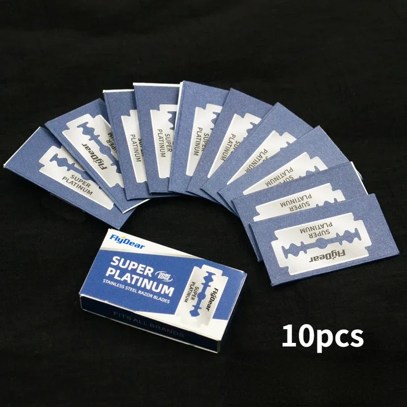 10PCS Stainless Steel Razor Blades – Compact Portable Scraper Cleaning Heads for Bald Men, Home Use, Rust-Resistant