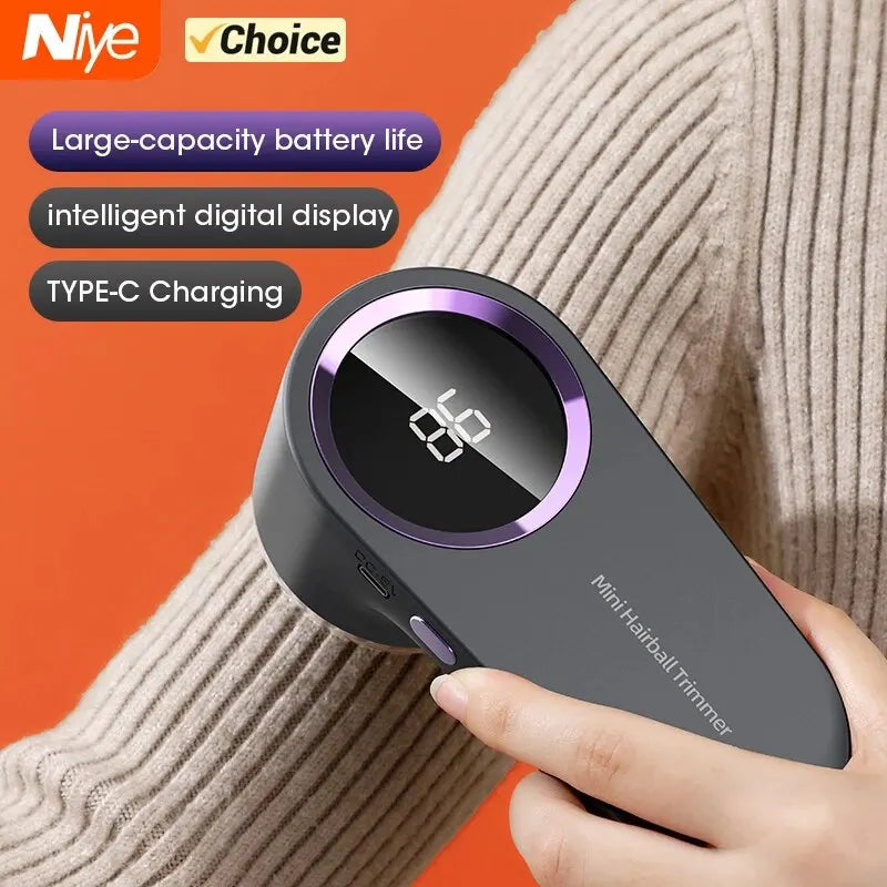 LED Digital Electric Lint Remover – USB Rechargeable Fabric Shaver for Clothes & Sweaters