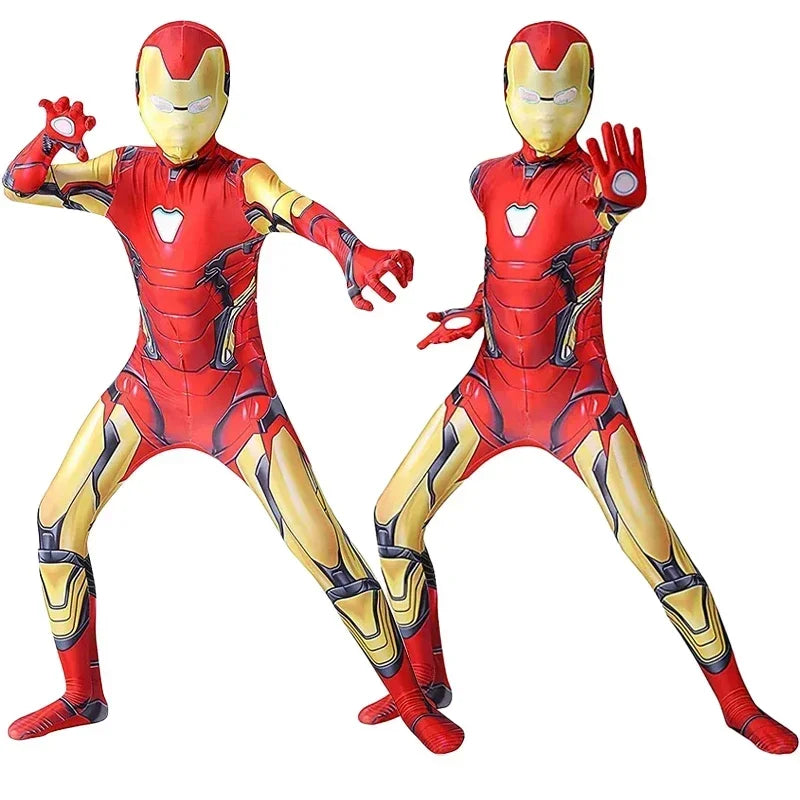 Kids Iron Man Costume - Superhero Bodysuit with Mask for Halloween & Cosplay