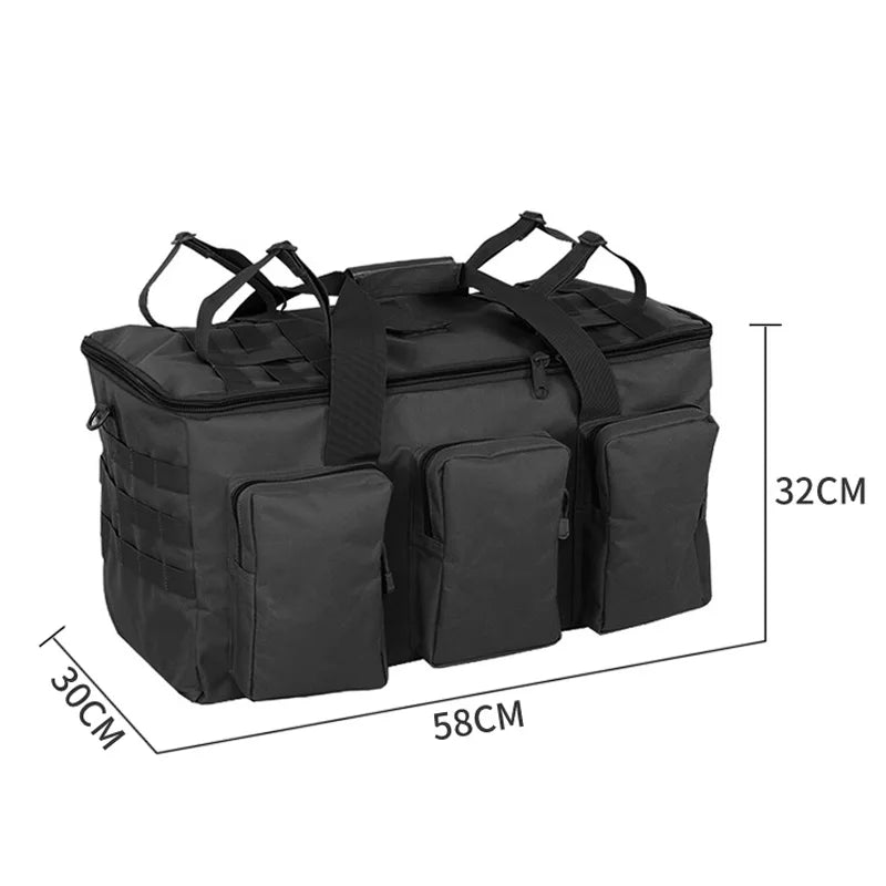 55L Tactical Duffel Bag – Large Camping Backpack for Hiking, Mountaineering, Travel & Gym, Men's Weekend Utility Bag