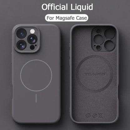 Original Liquid Soft Silicone MagSafe Case — Magnetic Wireless Charging Cover for iPhone 11–16 Pro/Max/Plus