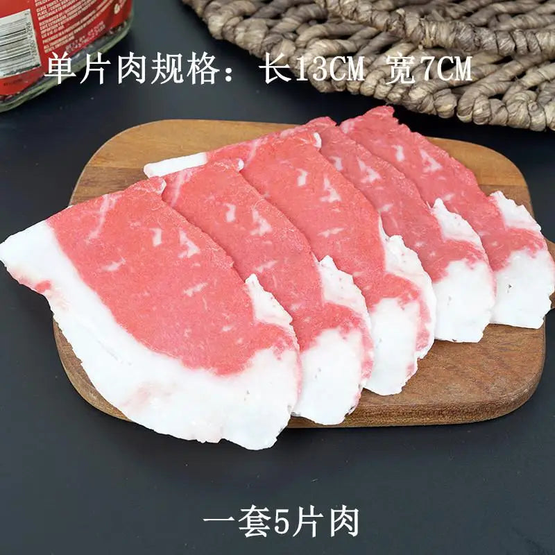 Realistic Faux Meat Models - 5-Piece Beef, Pork & Lamb Steak Display Set for Restaurant Decor