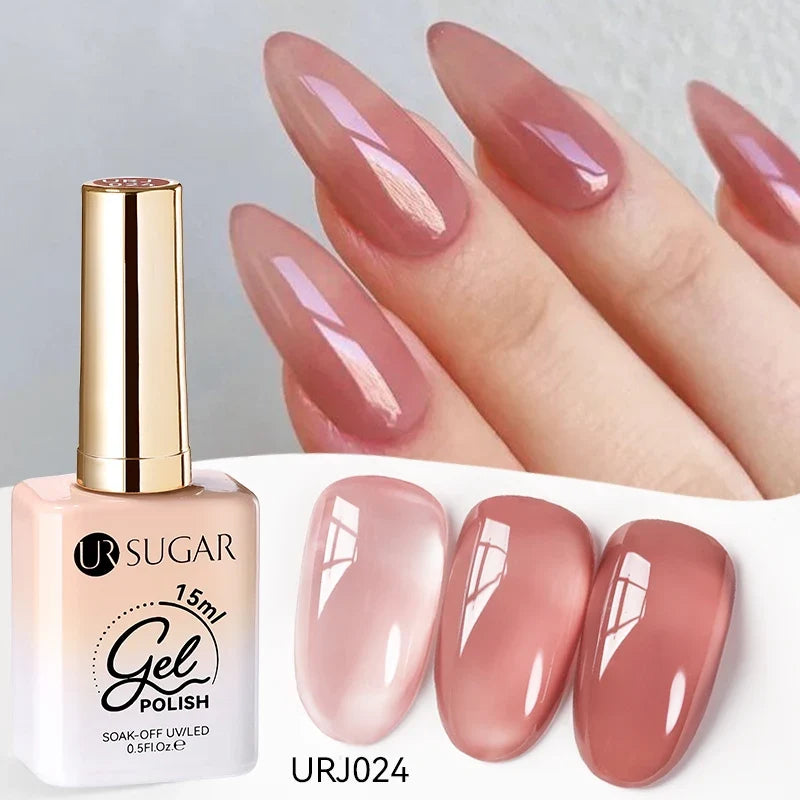 UR SUGAR Champagne Gold Silver Reflective Glitter Gel Nail Polish 15ml - Semi-Permanent Soak Off UV Manicure Art Varnish