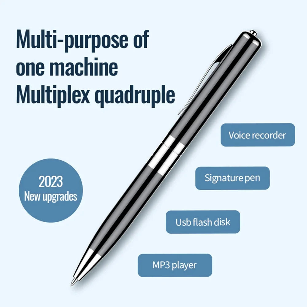 Digital Voice Recorder Pen — Professional Audio WAV Recording, Rechargeable Dictaphone & MP3 Player