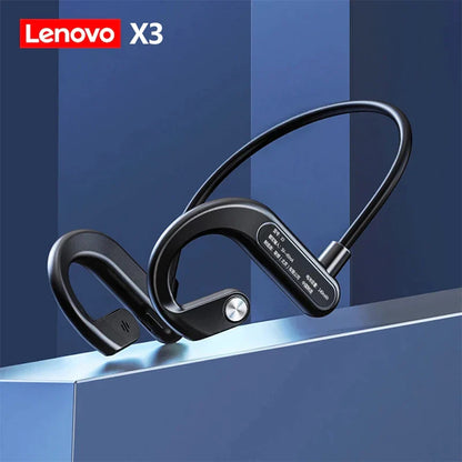 Lenovo X3 Pro Bone Conduction Earphones – Wireless Bluetooth HiFi Ear-Hook Headset with Mic, Waterproof Earbuds