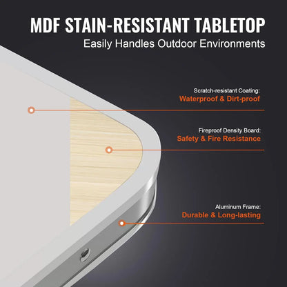 Outdoor Portable Foldable Table – Ultralight Aluminum Camping & Picnic Table with High Bearing Capacity for Nature Hikes