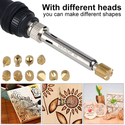 JCD 80W Electric Engraving & Soldering Pen – Wood Burning Pyrography Kit with 28 Craft Tips (908S)