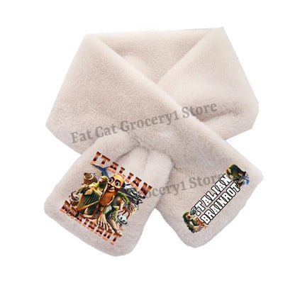 Italian Brainrot Plush Scarf – Kawaii Tralalero Neckerchief for Kids, Boys & Girls, Winter Warm Muffler, Children’s Bandelet Gift