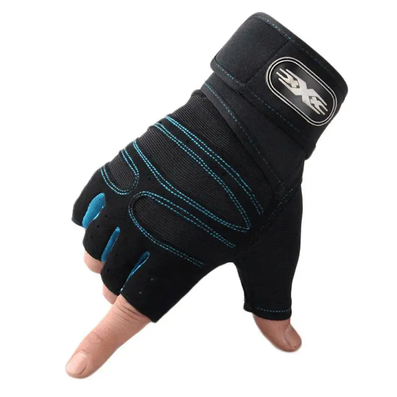 Heavyweight Gym Training Gloves — Men & Women Half-Finger Non-Slip Weightlifting Gloves with Wrist Support