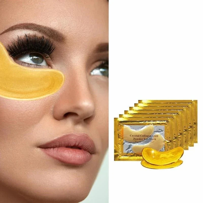InniCare Crystal Collagen Gold Eye Masks – 50/60/80/100 Pcs Anti-Dark Circle Beauty Patches for Eye Skin Care, Korean Cosmetics