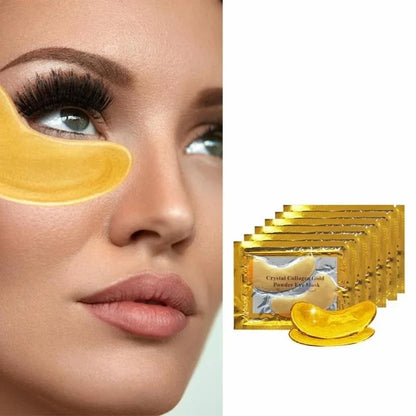 InniCare Crystal Collagen Gold Eye Masks – 50/60/80/100 Pcs Anti-Dark Circle Beauty Patches for Eye Skin Care, Korean Cosmetics