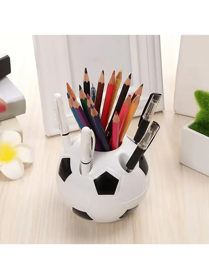 Football Shaped Pen Holder - Creative Desk Organizer for Pens, Stationery & Office Decor