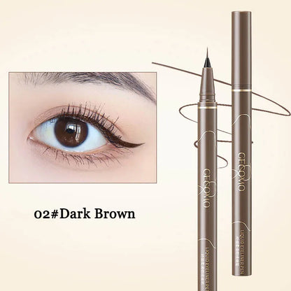 Ultra-Thin Eyeliner Pen — Black & Brown Waterproof Eyelash Liner for Silkworm Eye Makeup, Long-Lasting Smooth Pencil