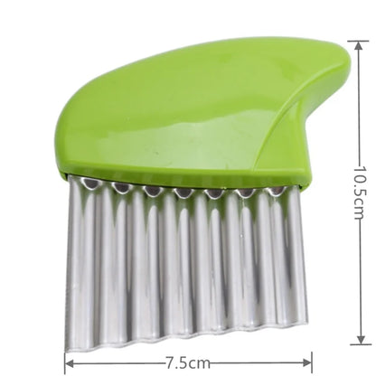Stainless Steel Crinkle Potato Slicer – Wavy Vegetable & Fruit Cutter Knife for French Fries Chopping
