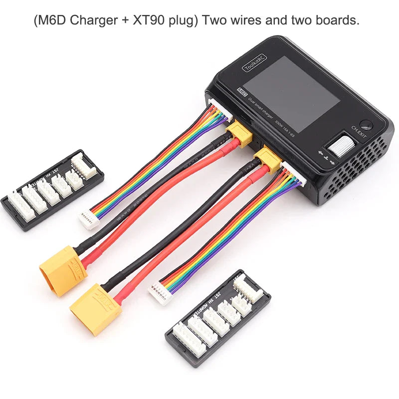 ToolkitRC M6D 500W 15A Dual Channel MINI Smart Charger Discharger for 1-6S LiPo Batteries with SC100 XT60 & Charging Board