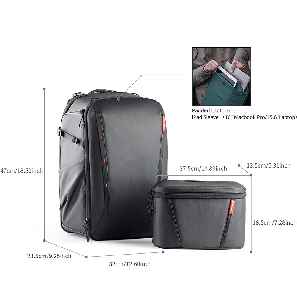 PGYTECH OneMo 2 Camera Backpack – Waterproof Shoulder Bag for Canon, Fuji Cameras & 16" Laptop