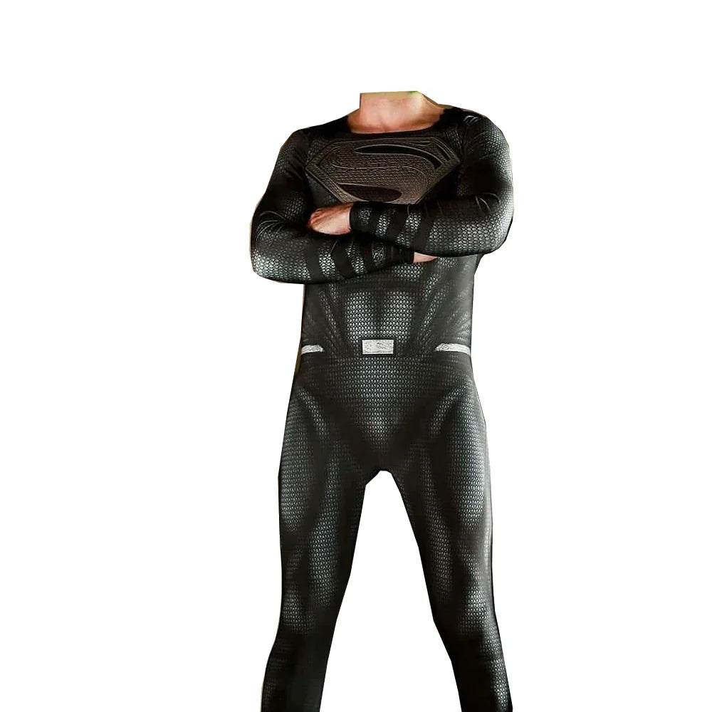 Adults The Man of Steel Cosplay Costume – Superhero Zentai Bodysuit Jumpsuit for Halloween and Party