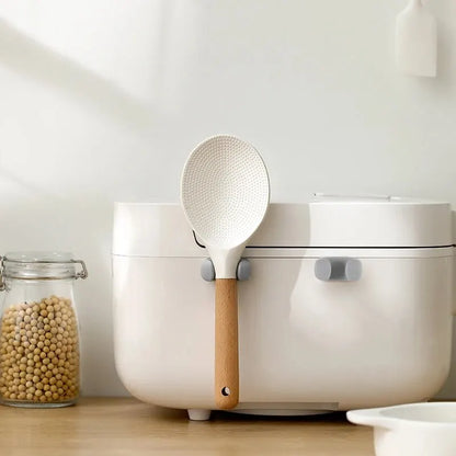 Silicone Rice Spoon Holder — Wall-Mounted Kitchen Storage Rack & Cooker Spoon Placement Shelf